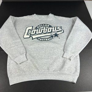 VTG 90s Logo 7 NFL Dallas Cowboys Football Sweatshirt Medium Grey Faded Crewneck